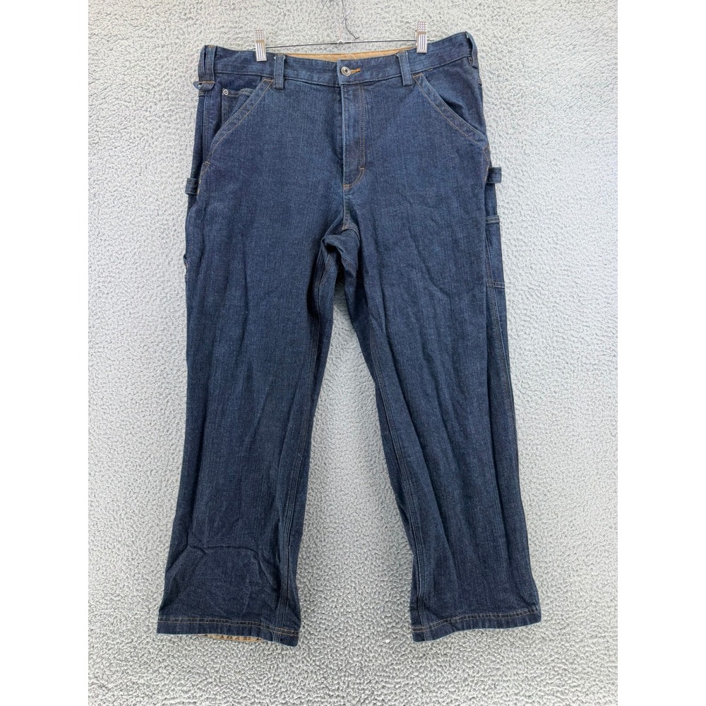 Duluth Trading Co Mens Jeans 36x29 Relaxed Fit Blue Denim Workwear Carpenter